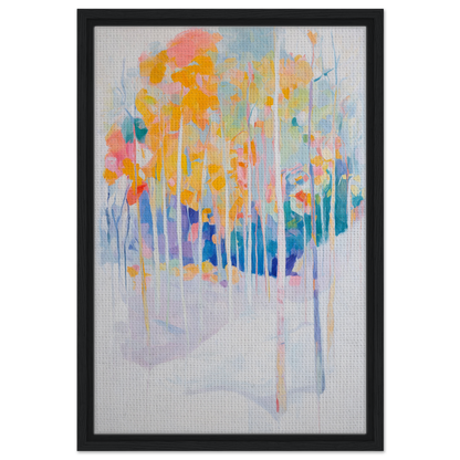 Abstract painting of colorful trees in minimalist style for Serene Spectrum Rapids room decor