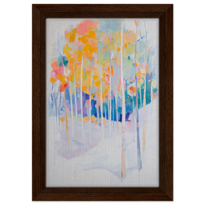 Abstract watercolor painting of colorful trees, ideal for Serene Spectrum Rapids room decor