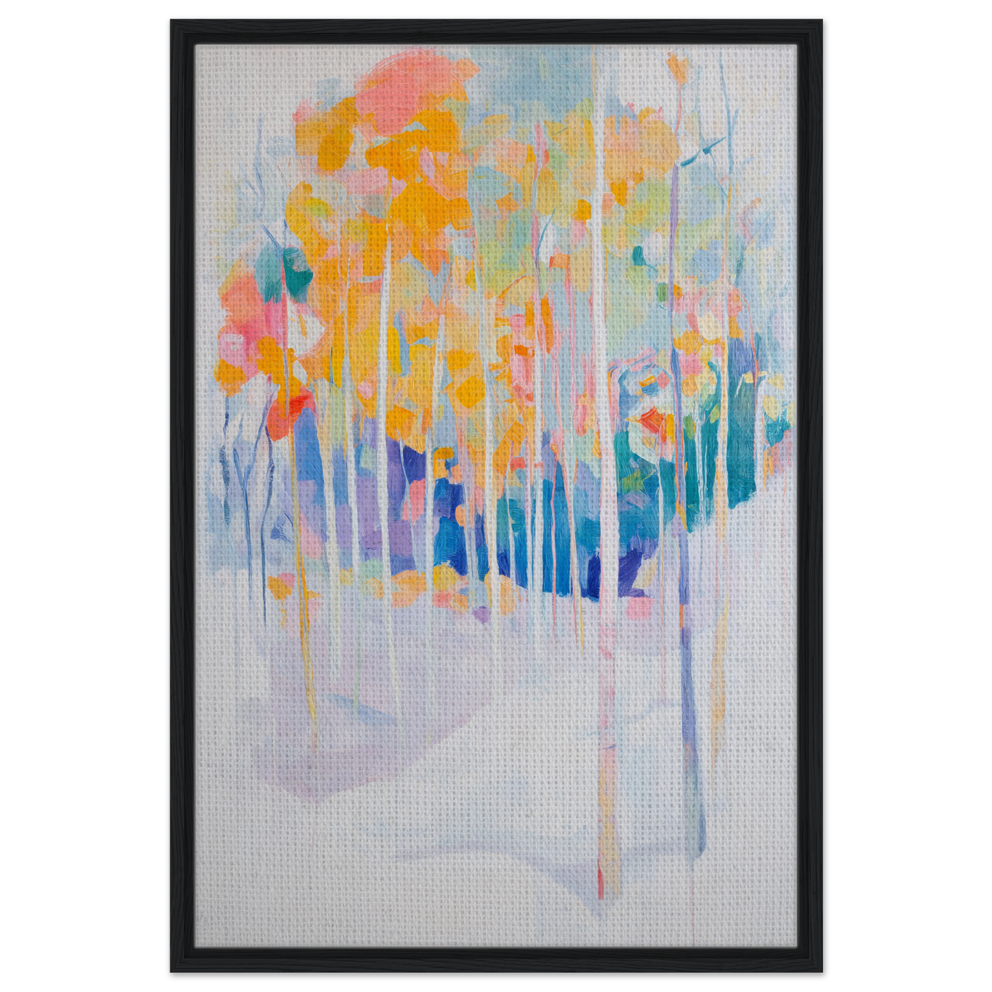 Abstract painting of colorful trees in impressionistic style for Serene Spectrum Rapids room decor