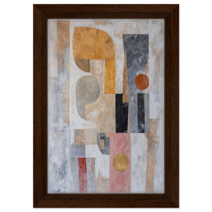 Abstract painting with geometric shapes in muted colors for Shapes Harmony Reverie room decor