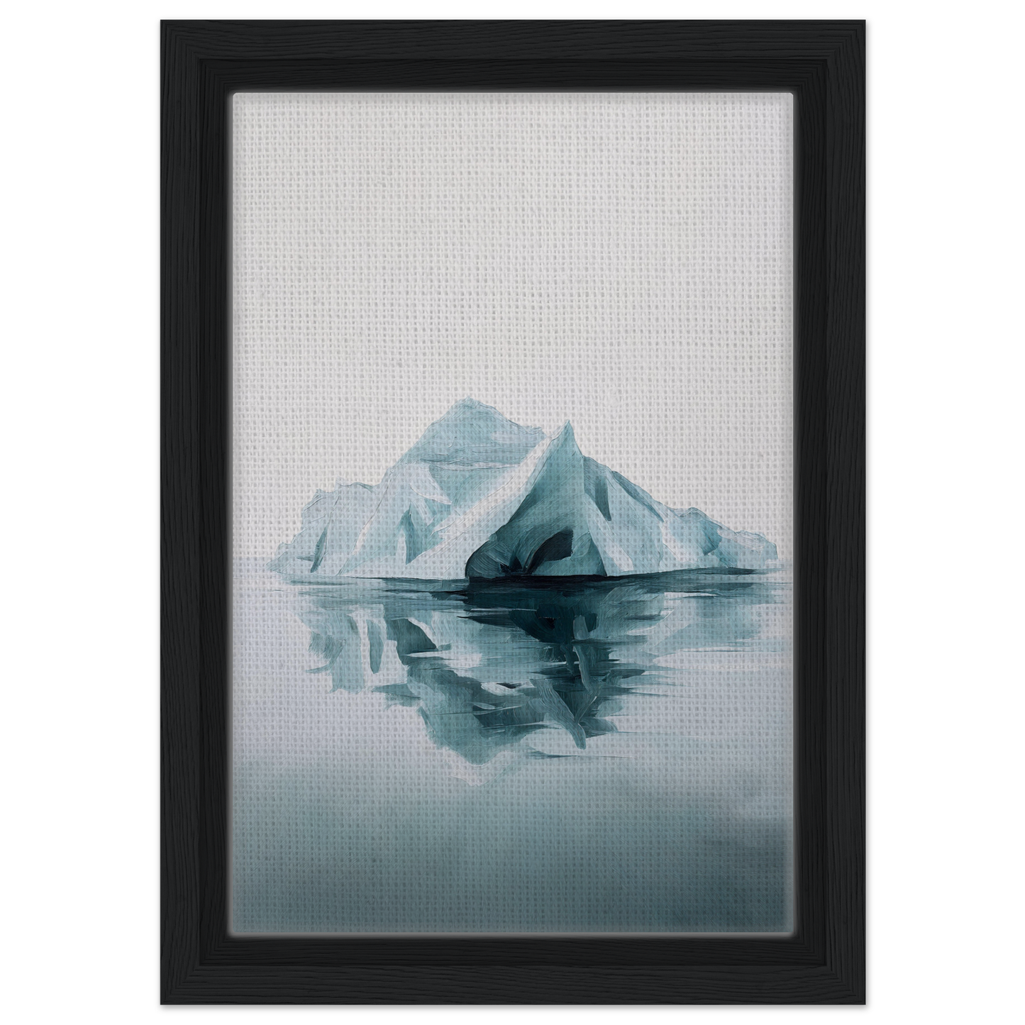 Iceberg reflection in calm blue water, enhancing Silent Ocean Heartbeat room decor