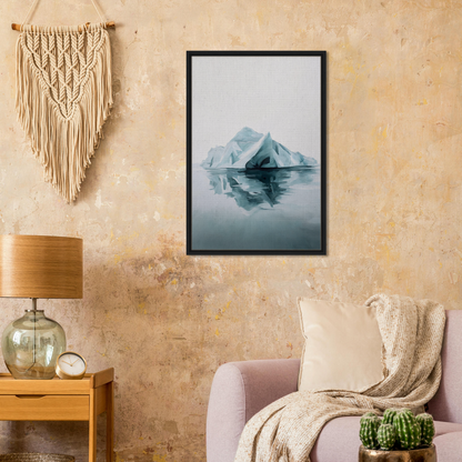 Framed canvas print of an iceberg in calm water for Silent Ocean Heartbeat collection