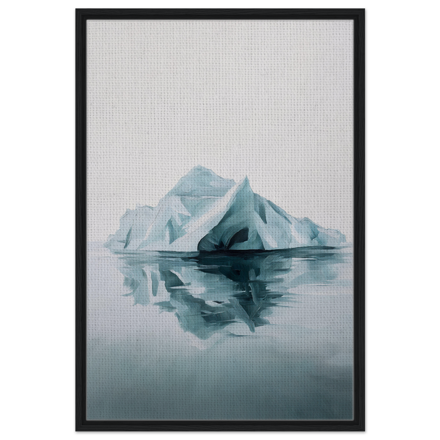 Iceberg reflected in calm water, embodying Silent Ocean Heartbeat room decor elegance