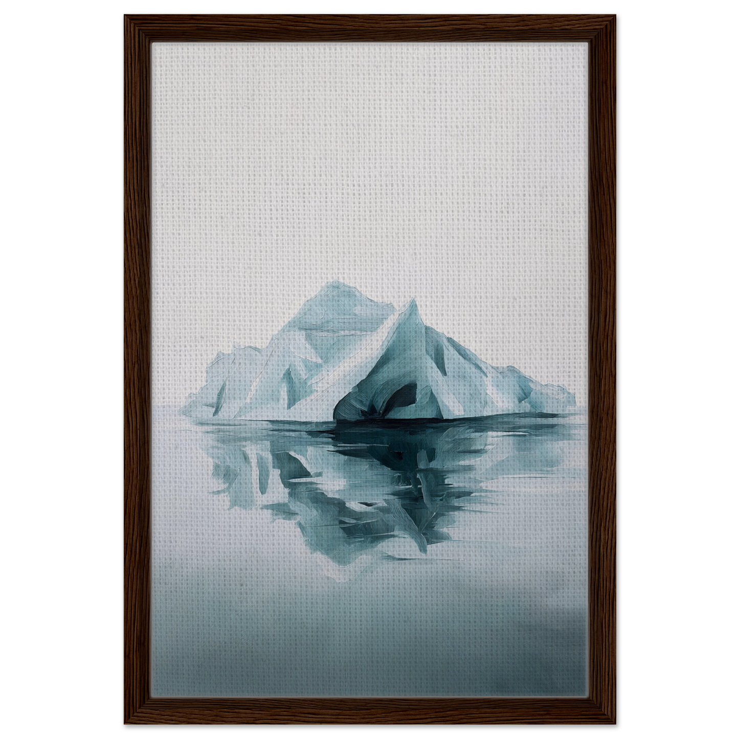 Iceberg reflection in soothing blues for Silent Ocean Heartbeat Room Decor