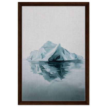 Iceberg reflection in soothing blues for Silent Ocean Heartbeat Room Decor