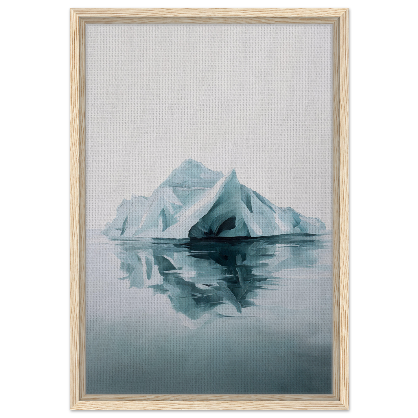 Iceberg reflected in calm water, enhancing Silent Ocean Heartbeat room decor