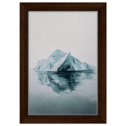 Iceberg reflected in calm water, featured in Silent Ocean Heartbeat framed canvas print