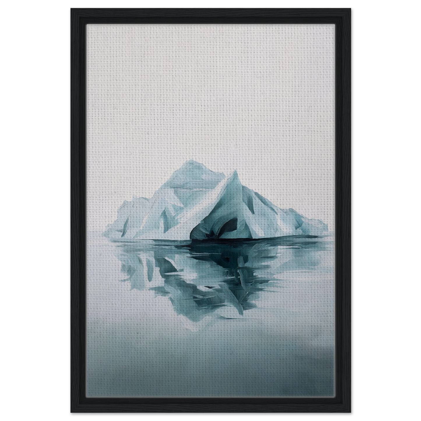 Iceberg reflection in calm water, showcasing Silent Ocean Heartbeat room decor