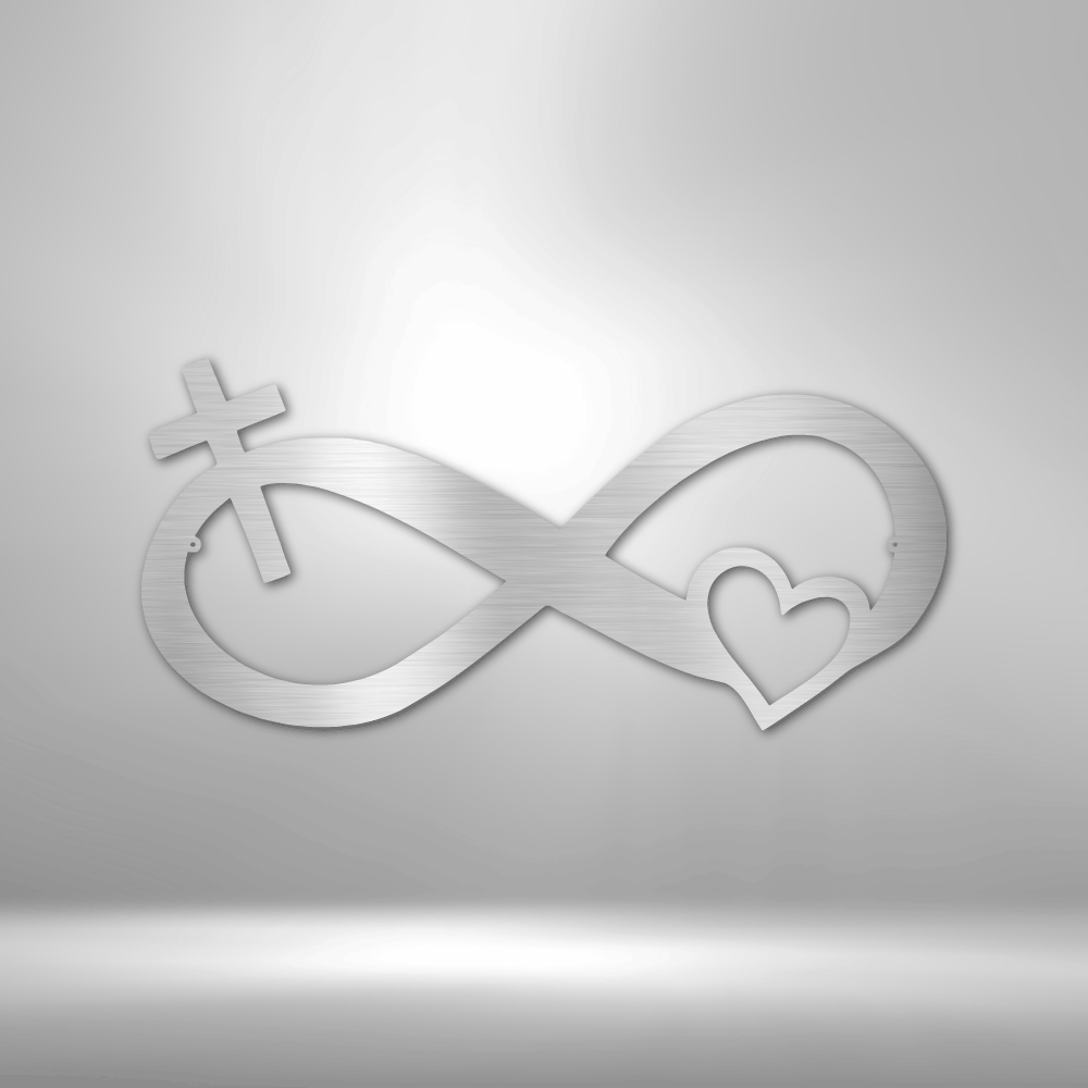 Infinity symbol incorporating a cross and heart.