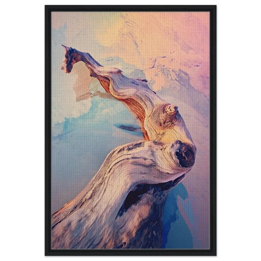 Colorful abstract horse head painting in Skywood Surreal Haiku framed canvas print