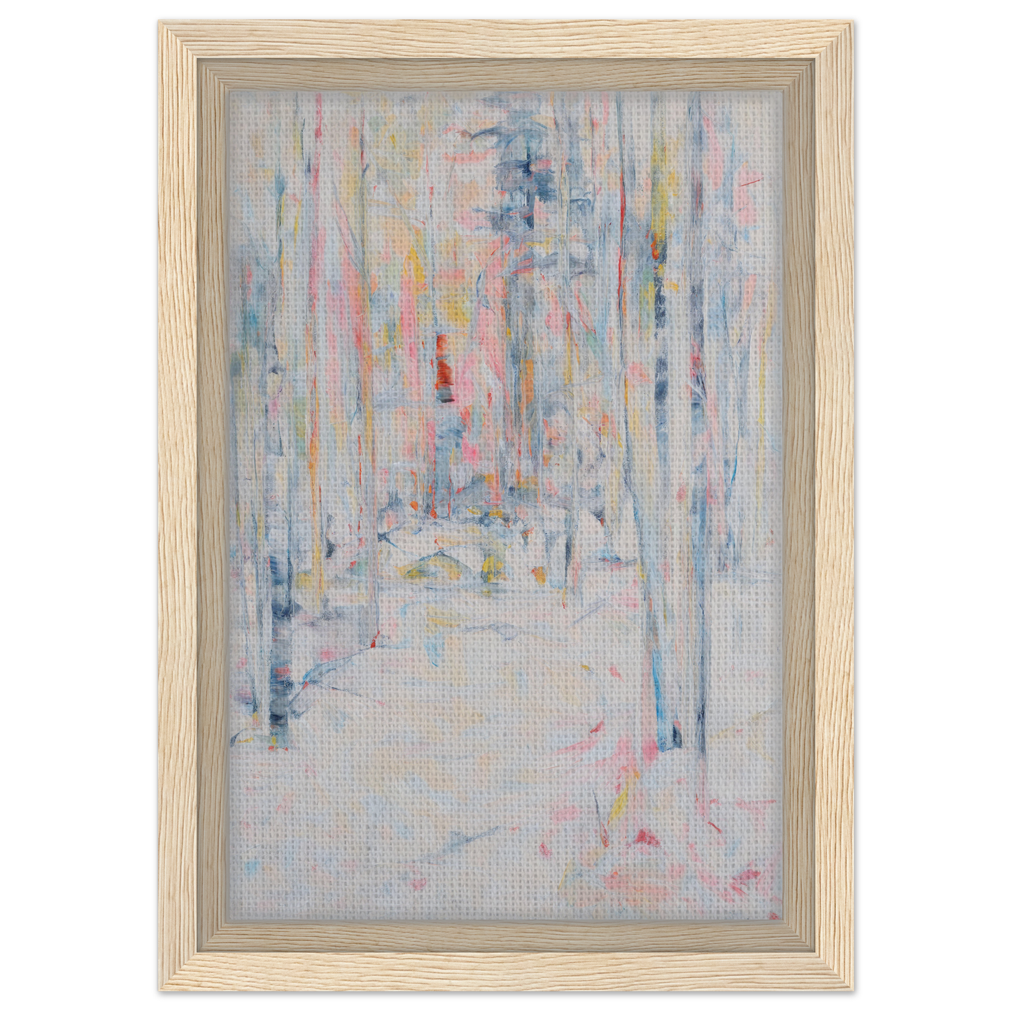 Abstract painting with pastel streaks, perfect for Snowbound Reverie Emerges room decor