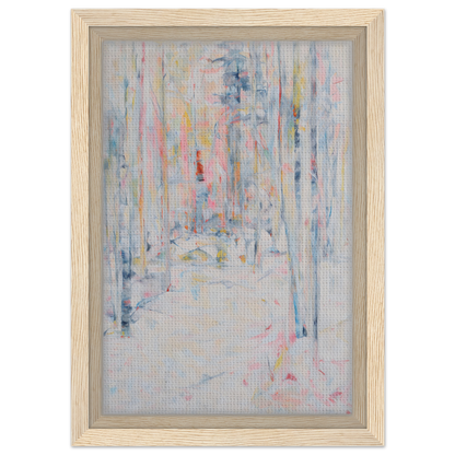 Abstract painting with pastel streaks, perfect for Snowbound Reverie Emerges room decor