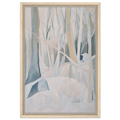 Abstract painting featuring ethereal tree-like forms for Snowed Forest Dreams collection