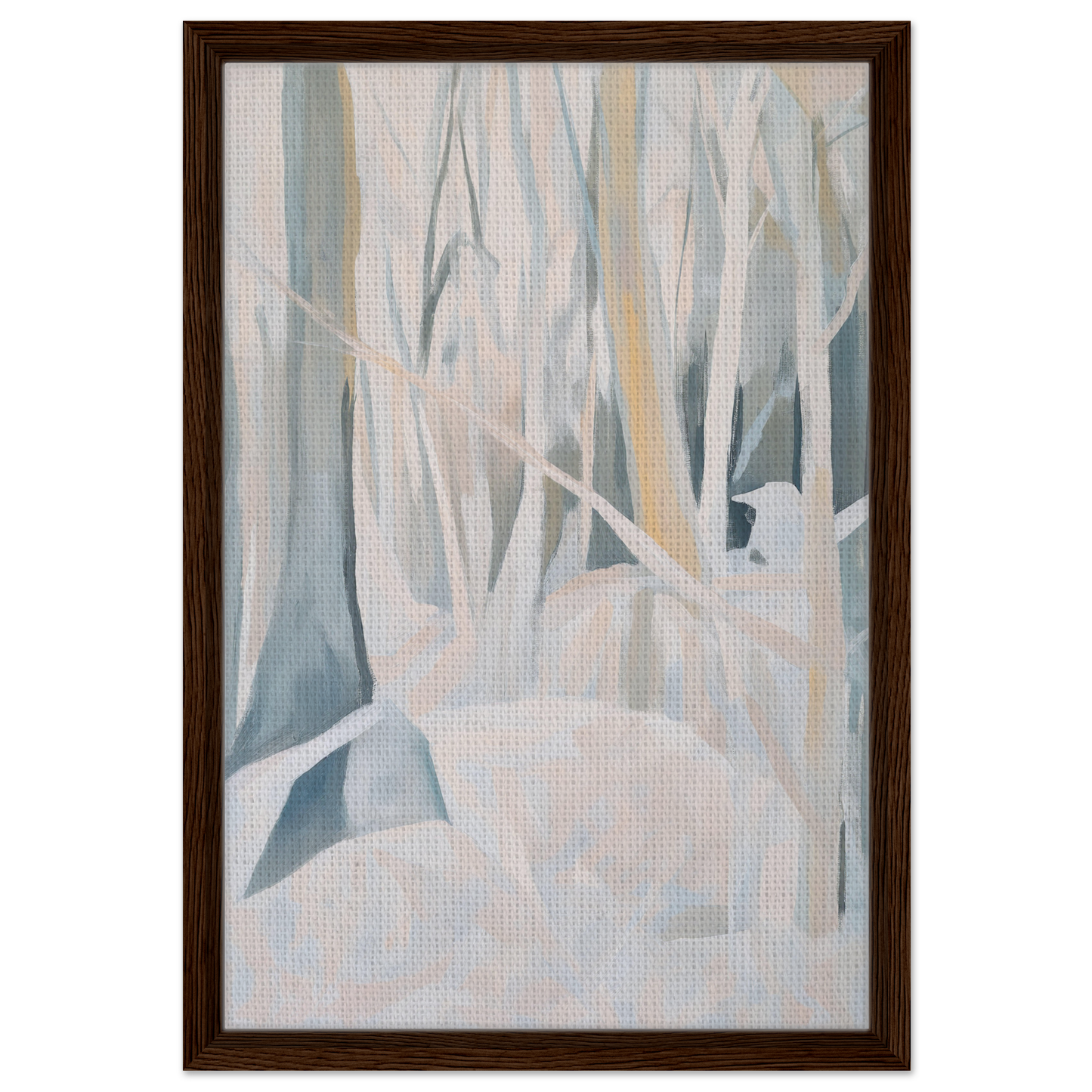 Abstract painting of a misty forest scene for Snowed Forest Dreams canvas