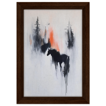 Silhouette of a horse in misty background for Spectral Equine Reverie room decor