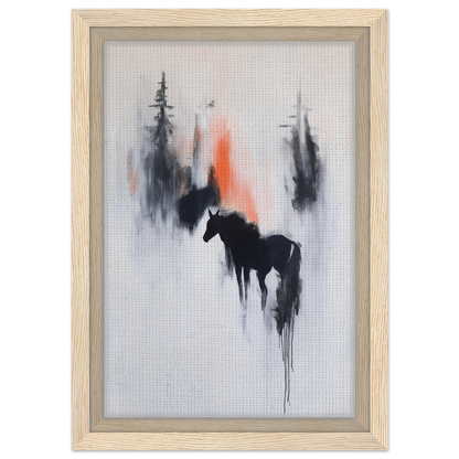 Silhouette of a horse in misty landscape, ideal for Spectral Equine Reverie room decor