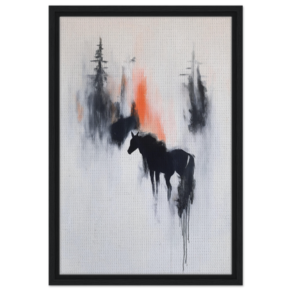 Abstract horse silhouette in misty background, ideal for Spectral Equine Reverie room decor