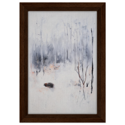 Framed canvas print of Spiritual Snow Waltz showcasing a misty winter landscape