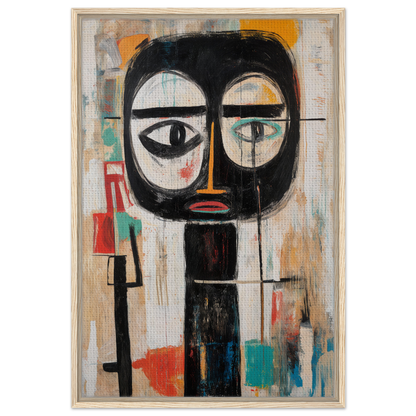 Abstract portrait of large-eyed face in bold lines for Subconscious Expression Voyage room decor