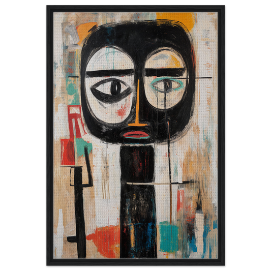 Abstract portrait painting of a black face with geometric shapes in Subconscious Expression Voyage