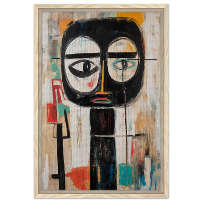 Abstract portrait of a black face symbolizing subconscious expression voyage on canvas