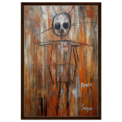 Skeletal figure in abstract style in Sugar Skull Reverie framed canvas print