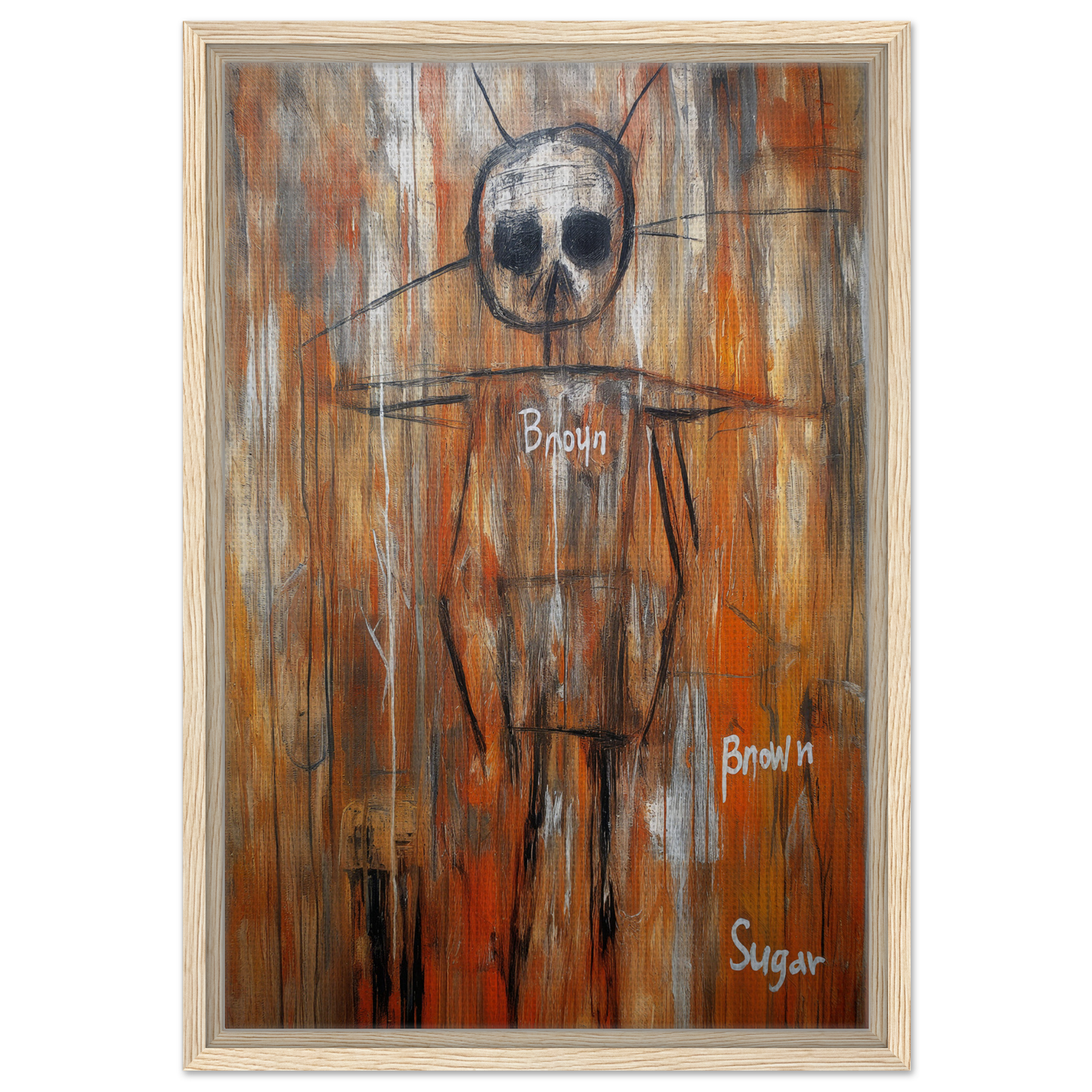 Skeletal figure in abstract style for Sugar Skull Reverie canvas wall art decor