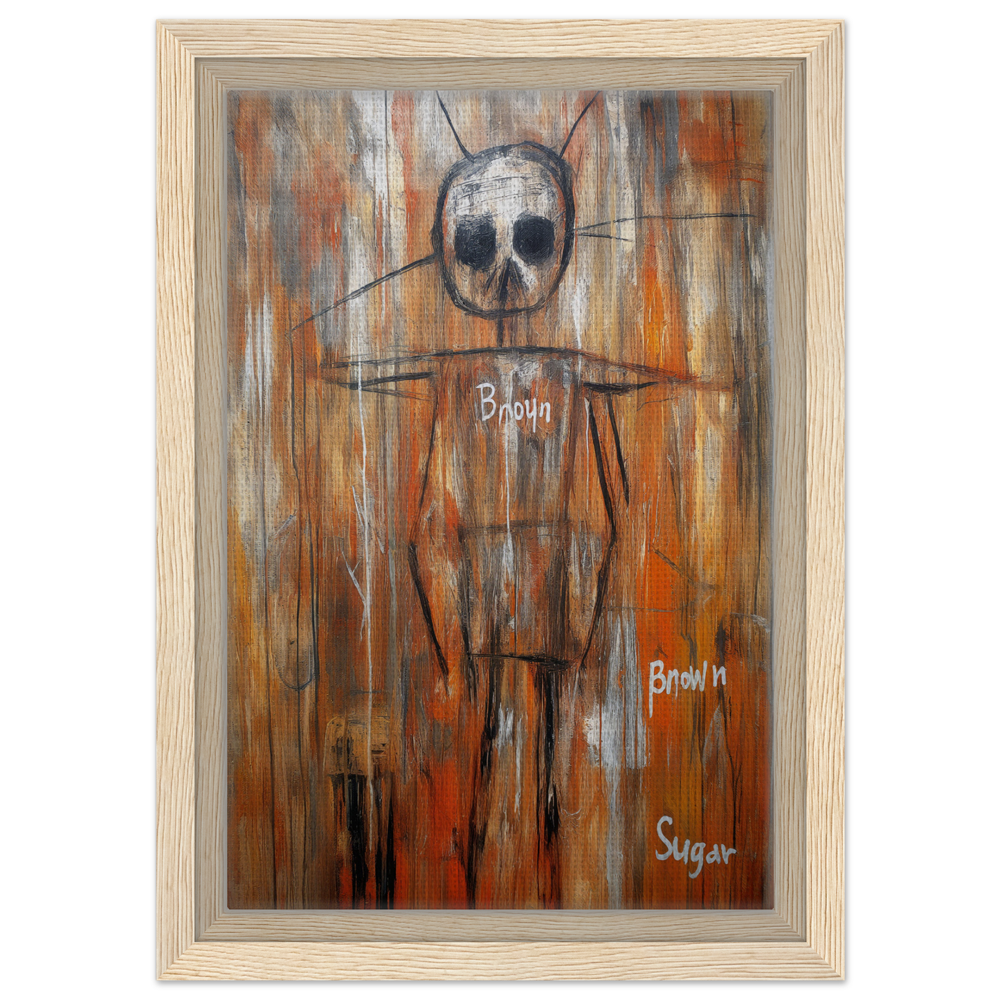 Skeletal figure in abstract style for Sugar Skull Reverie canvas wall art room decor