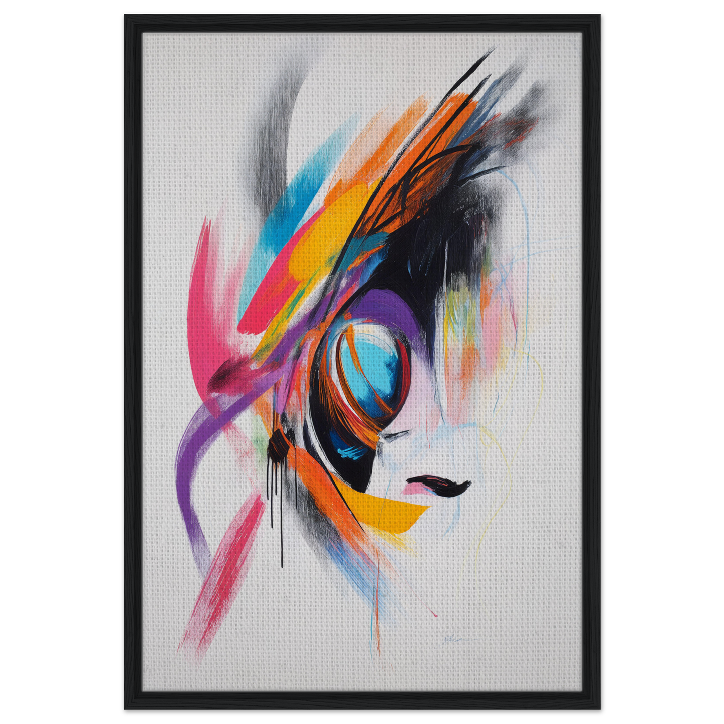 Vibrant Abstract Painting of Sun Swirl Symbiosis for Stylish Room Decor