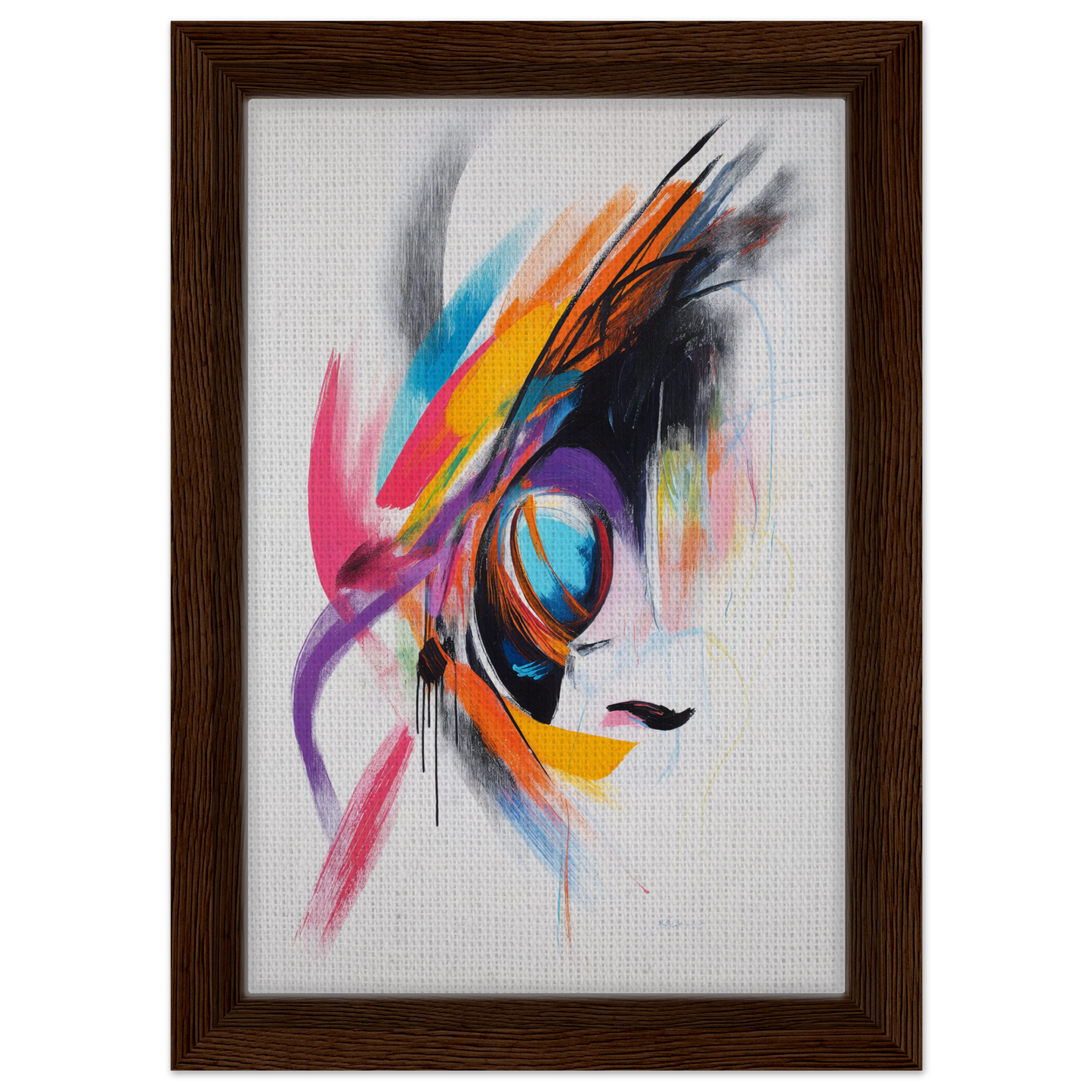 Abstract painting depicting vibrant brushstrokes for Sun Swirl Symbiosis room decor