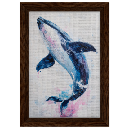 Watercolor painting of a humpback whale breaching, perfect for Surreal Humpback Harmonies room decor