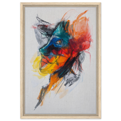 Vibrant abstract portrait in a Swirling Color Symphony, ideal for room decor