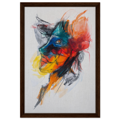 Colorful abstract painting of a dog’s face in Swirling Color Symphony room decor