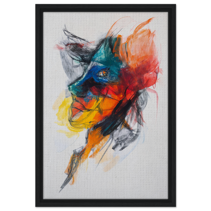 Colorful abstract portrait painting in Swirling Color Symphony for vibrant room decor