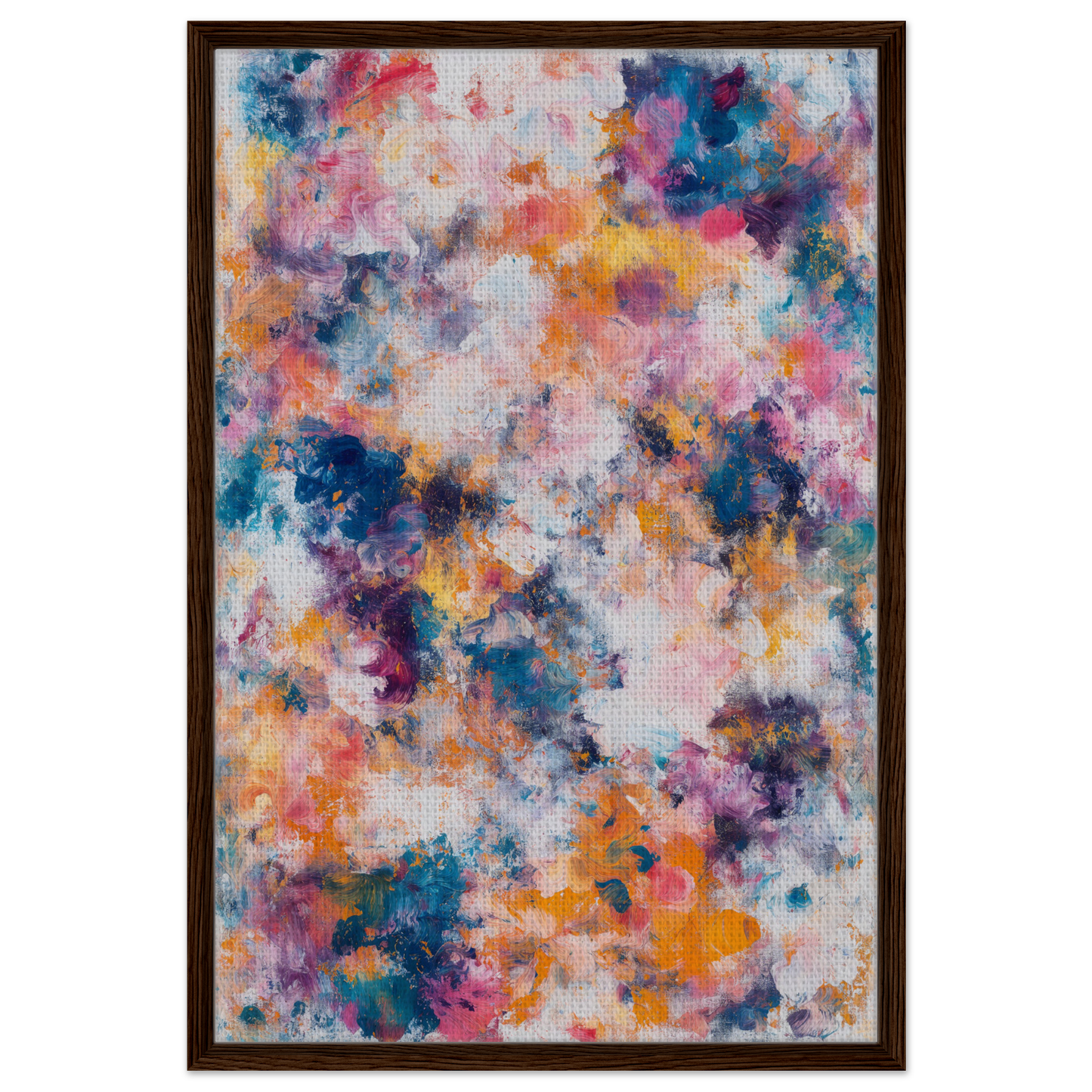 Vibrant Abstract Painting in Swirlstorm Euphoria Seas Canvas Wall Art Design