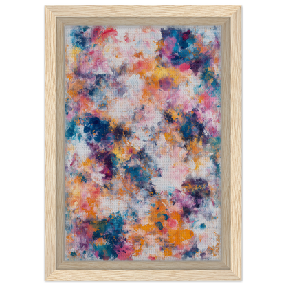 Abstract painting in a light wooden frame, perfect canvas wall art for Swirlstorm Euphoria Seas