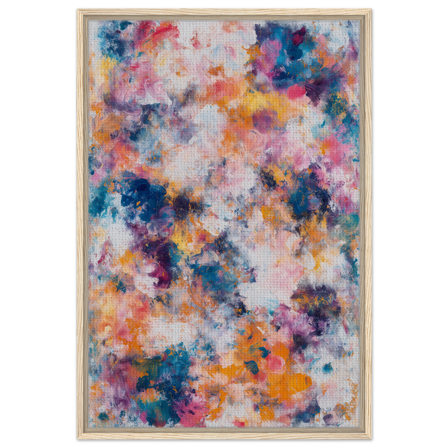 Abstract painting with vibrant colors in Swirlstorm Euphoria Seas canvas wall art