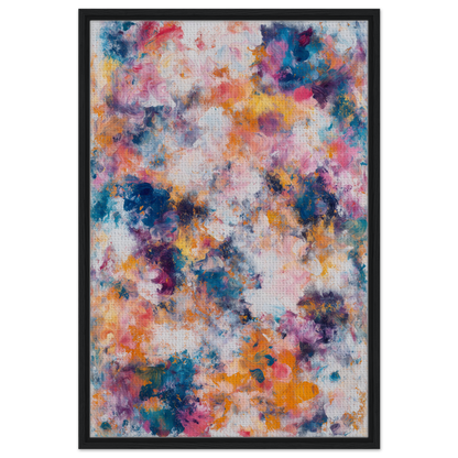 Abstract painting featuring colorful splotches in Swirlstorm Euphoria Seas canvas wall art