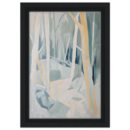 Abstract painting with soft pastel hues in Sylvan Blues Embrace framed canvas print