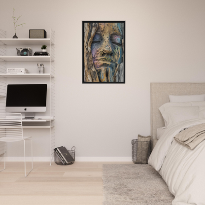 Abstract portrait painting with textured brushstrokes in Sylvan Serenity Synthesis room decor