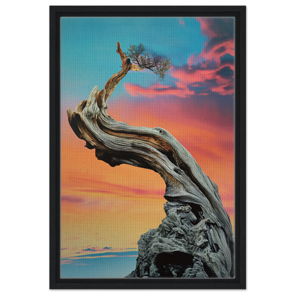 Twisted gnarled tree with sparse foliage at Tangled Celestial Dawn for Shopify Planet room decor