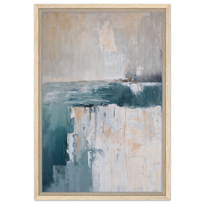 Abstract painting in muted teal and gray tones for Teal Erosion Dream room decor