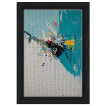 Abstract painting titled Teal Explodes Perception, ideal for Fashion Oracle™ room decor