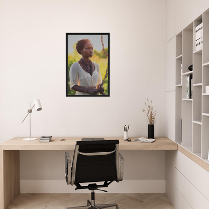 Framed portrait of a person in a white shirt for Technicolor Mindscape room decor