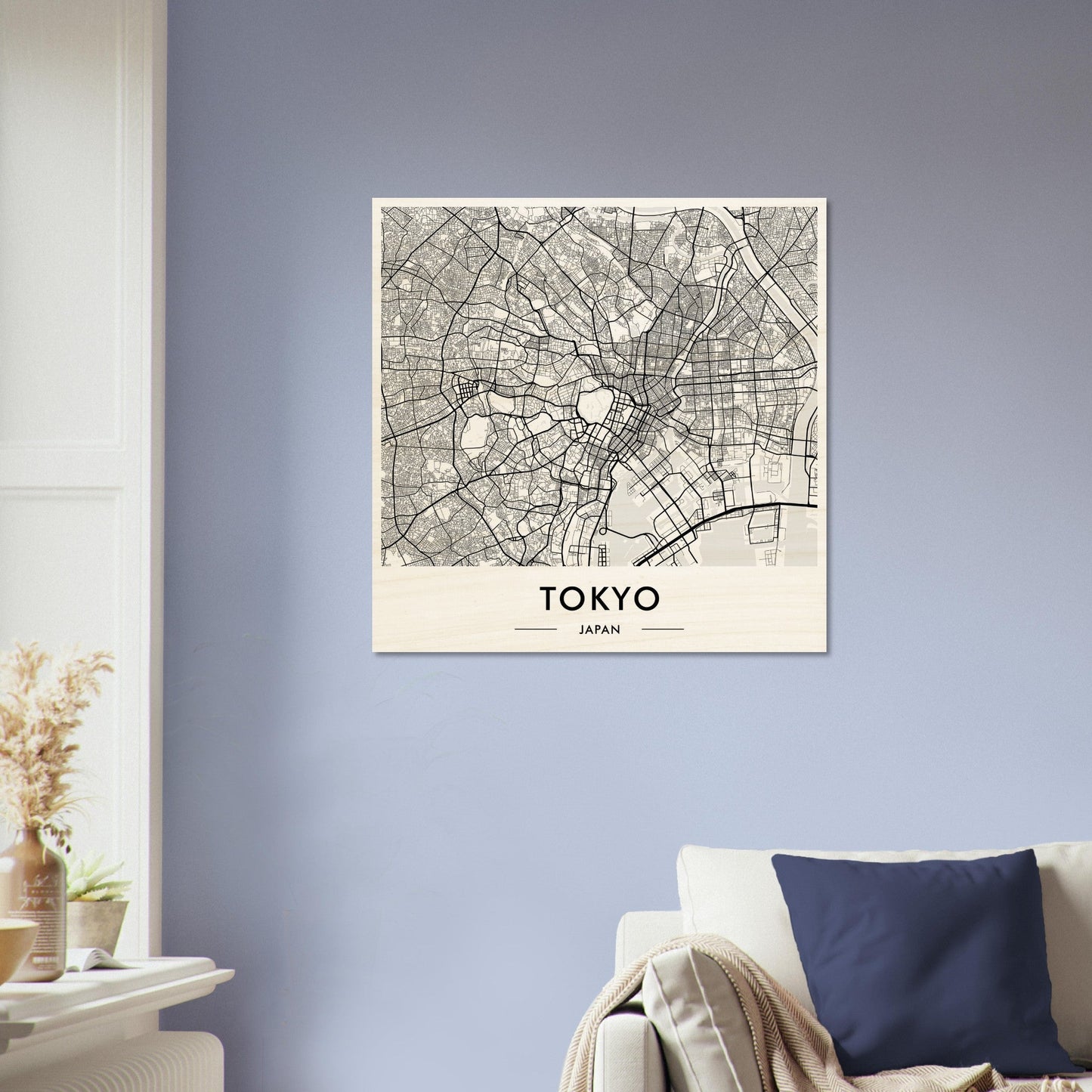 Map of Tokyo displayed as wall art.