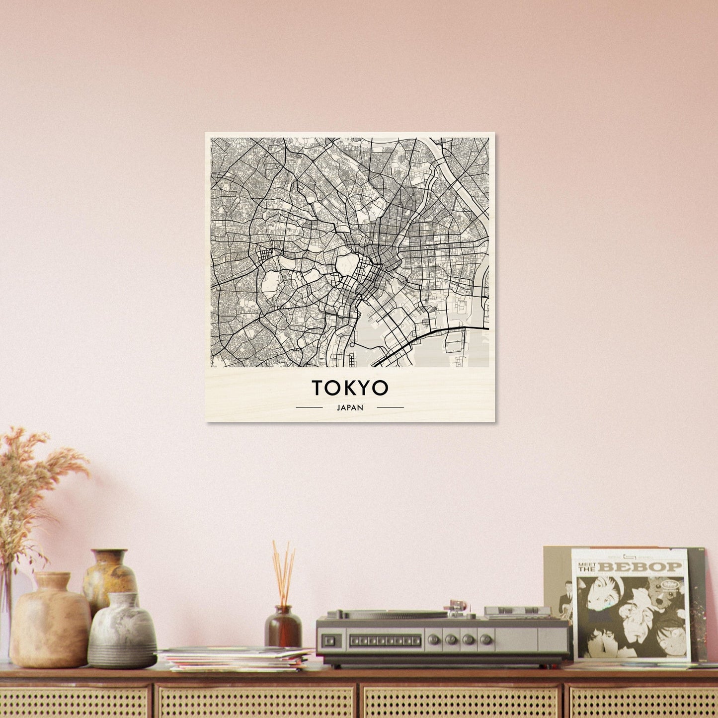 Map of Tokyo, Japan, displayed as wall art.