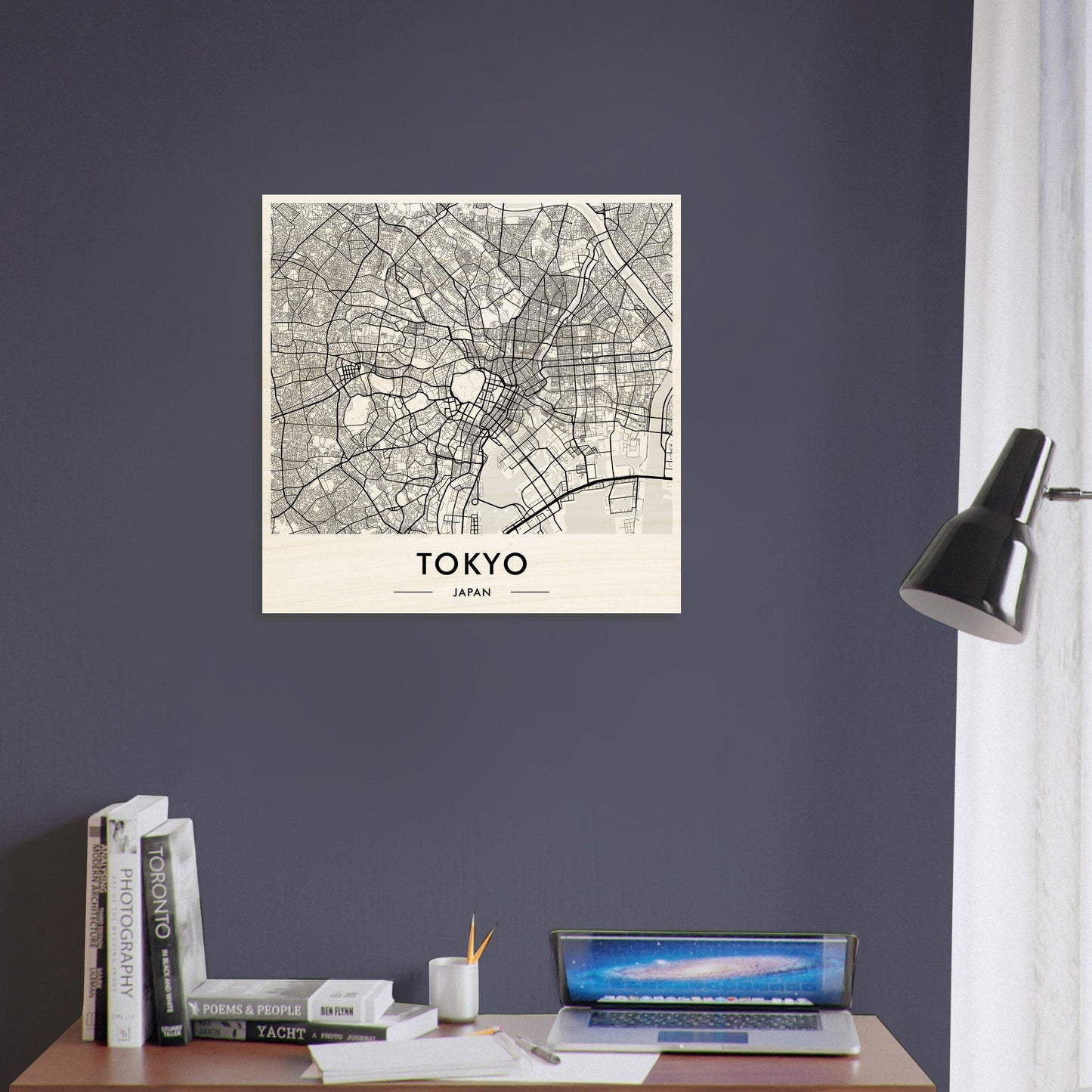 Map of Tokyo displayed as wall art.