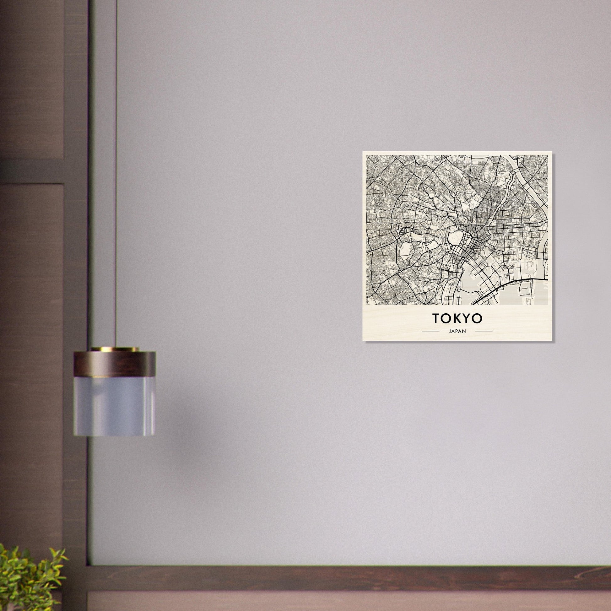 Map of Tokyo displayed as wall art.