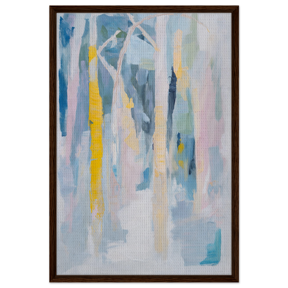 Abstract painting with vertical brushstrokes in soft hues for Fashion Oracle™ framed canvas art