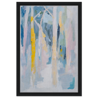 Abstract painting with vertical brushstrokes in soft colors, ideal for Framed Canvas Art and Room Decor